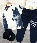 Şapkalı Kısa Kol üçlü erkek çocuk takım iki iplik sıkkı dokuma penye kumaş