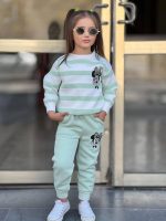 Yeni Sezon 3 İplik Şardonlu Penye Takım  Kız Çocuk - Görsel 5