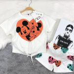 Mickey Desenli Kız Çocuk Alt Üst Yazlık Takım