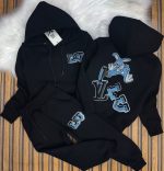 Kız Çocuk A Kalite Kapüşonlu Üç İplik Kışlık Eşofman Takımı  Şık Ve Sıcacık - Görsel 2