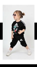 Adidas Baskılı Kız Çocuk İkili Takım  İki İplik Sıkı Dokuma Kumaş Ve Likralı Rahat Tasarım" - Görsel 2