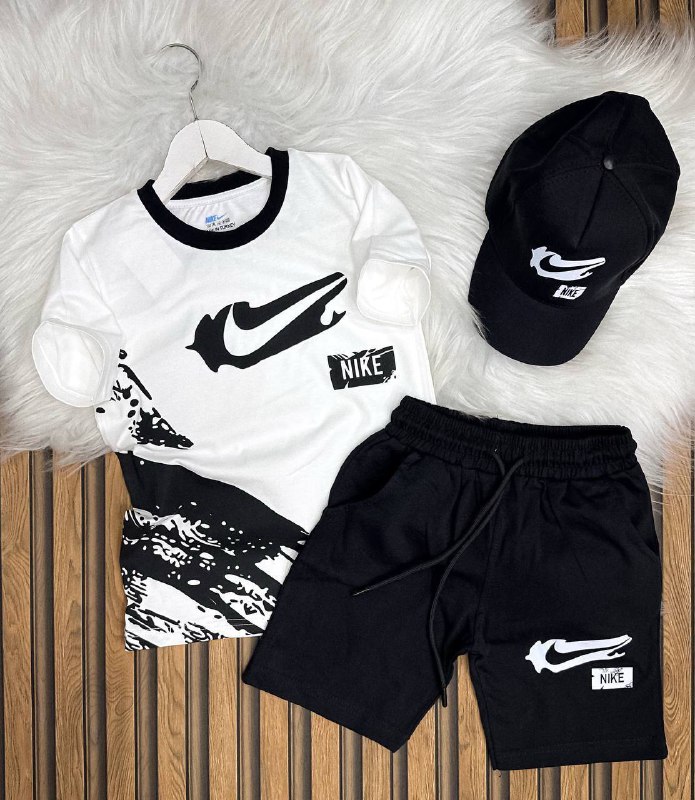 4017ff5b-12b6-4067-b6aa-efdae3060b42 - Kopya Tişört Şort Ve Şapkalı 3 lü Takım Erkek Çocuk - Görsel 1