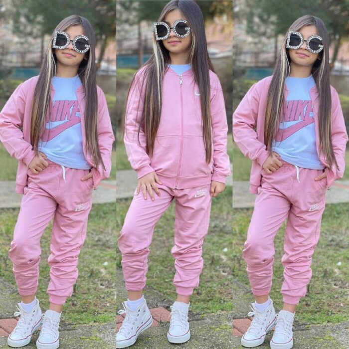 Nike Baskılı Kız Çocuk Eşofman Takımı - Görsel 4