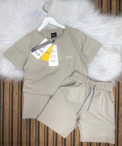 Boss Baskılı Şortlu Ve Tişörtlü Yazlık Takım