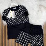 LOUIS VUITTON  Baskılı Şapkalı Şortlu Ve Tişörtlü Yazlık Takım