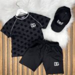 Dolce  Gabbana Baskılı Şapka, Şort Ve tişört Üçlü Yazlık takım