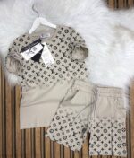 Lacoste Baskılı Şapka Kısa Kollu Tişört  Şort Takımı  Yazlık 3Lü Kombin - Görsel 3