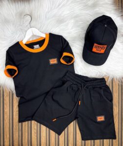 hermes paris Baskılı Şapkalı Üçlü Yazlık Takım – A Kalite