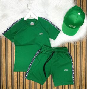 Lacoste Baskılı Şapkalı Üçlü Yazlık Takım – A Kalite