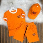 hermes paris Baskılı Şapkalı Üçlü Yazlık Takım – A Kalite