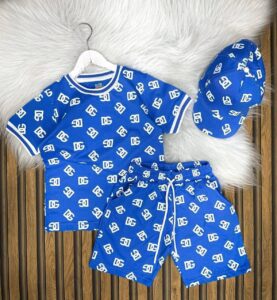 Dolce  Gabbana Baskılı 3 lü Yazlık Takım  Şapka Tişört Şort - Görsel 3