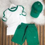 Lacoste Baskılı Şapkalı Üçlü Yazlık Takım  A Kalite