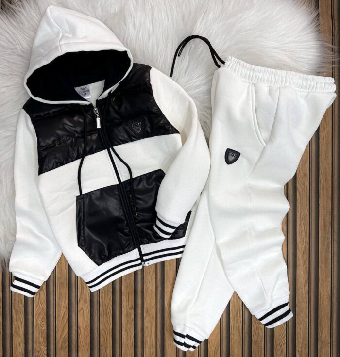 Armani Baskılı A Kalite Üç İplik Jardonlu Tam Kışlık Takım - Görsel 2