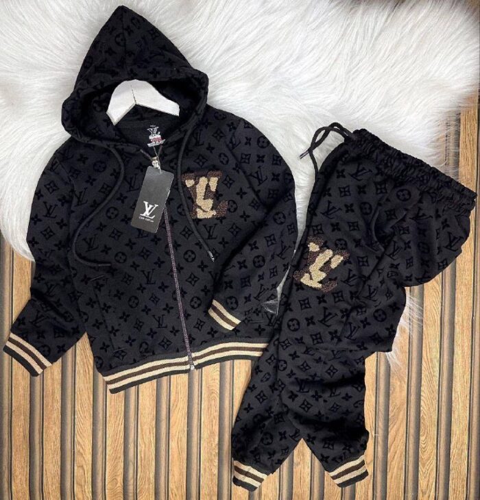 Louis Vuitton Baskılı Kız Çocuk Alt Üst Takım - Görsel 4