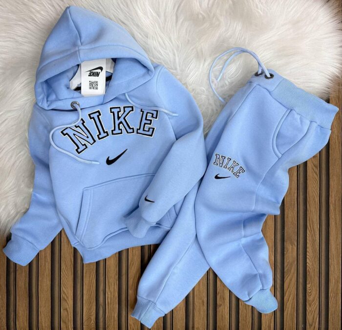 Nike Baskılı Üç İplik Şardonlu Tam Kışlık Takım - Görsel 4