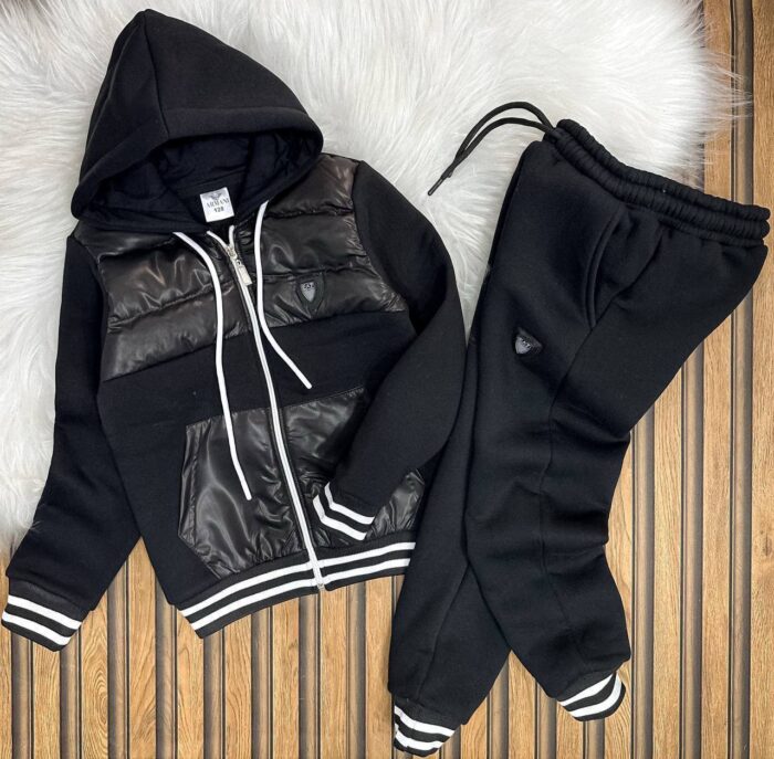 Armani Baskılı A Kalite Üç İplik Jardonlu Tam Kışlık Takım - Görsel 4