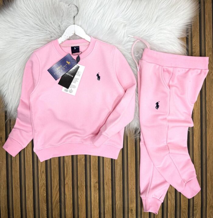 Polo Baskılı Üç İplik Suprem Pamuklu Alt Üst Eşofman Takımı - Görsel 2