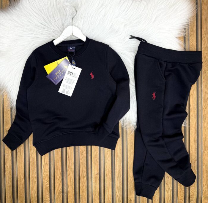 Polo Baskılı Üç İplik Suprem Pamuklu Alt Üst Eşofman Takımı - Görsel 4