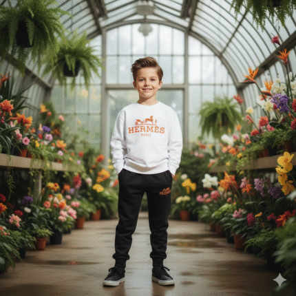 Hermes baskılı alt üst çocuk eşofman takımı