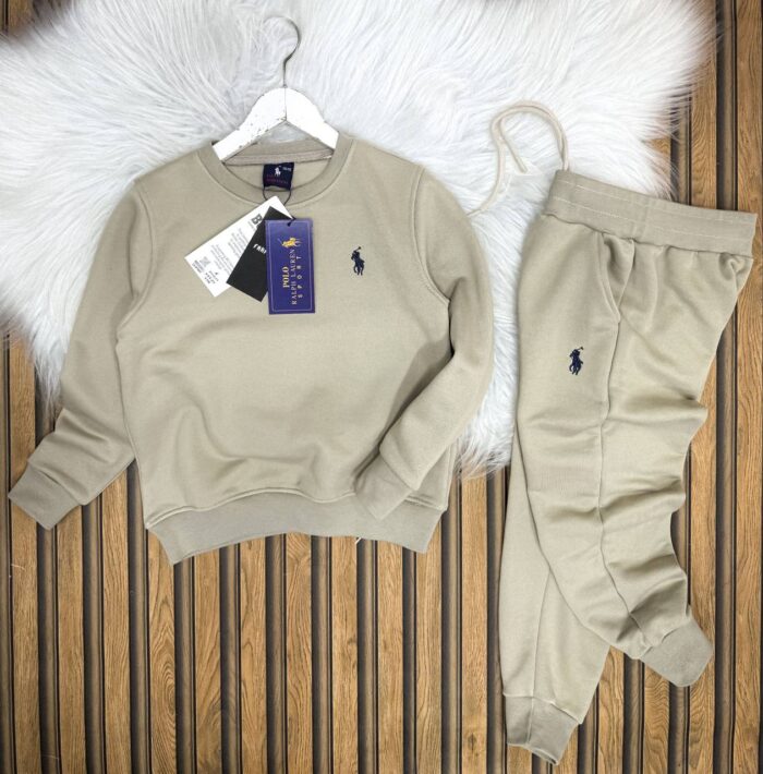 Polo Baskılı Üç İplik Suprem Pamuklu Alt Üst Eşofman Takımı - Görsel 2