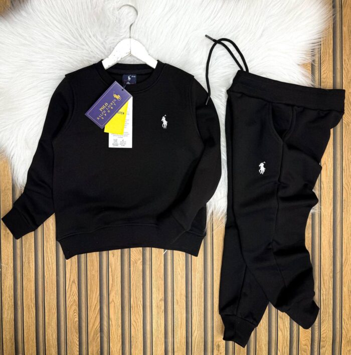 Polo Baskılı Üç İplik Suprem Pamuklu Alt Üst Eşofman Takımı - Görsel 3