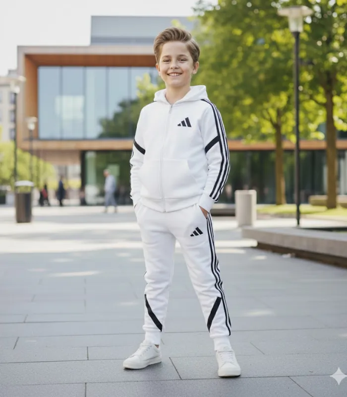 urun-gorseli (14) Adidas Baskılı Suprem Pamuklu Penye Kumaş Takım - Görsel 1