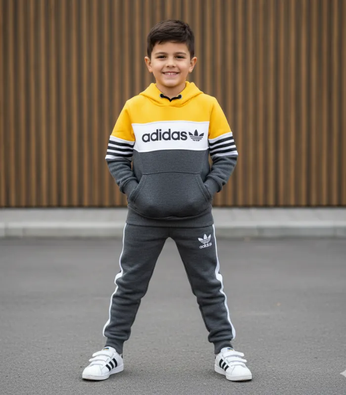 1 (6) Adidas Baskılı Üç İplik Şardonlu Takım - Görsel 1