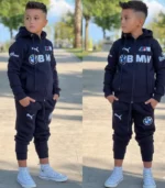 BMV Puma Baskılı Üç İplik Şardonlu Tam Kışlık Takım