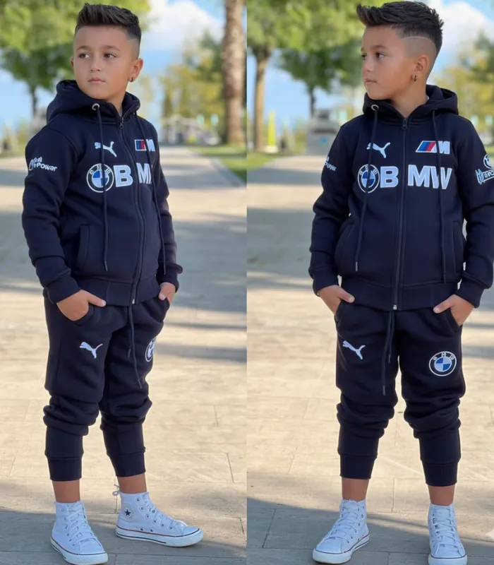 34_34_11zon BMV Puma Baskılı Üç İplik Şardonlu Tam Kışlık Takım - Görsel 1